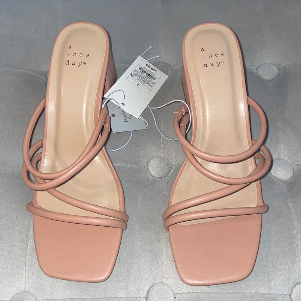 Light brown block heel